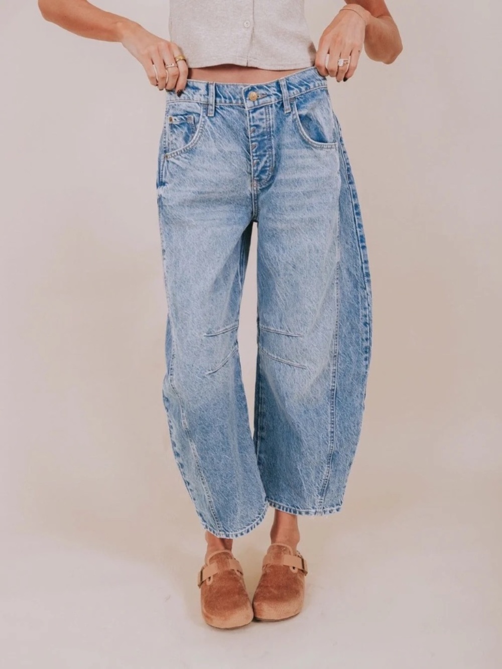 Free People Good Luck Barrel Jeans Sz 29